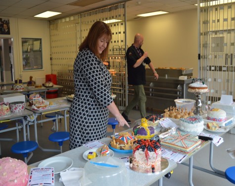 Mrs Hoarty examines bake off entries