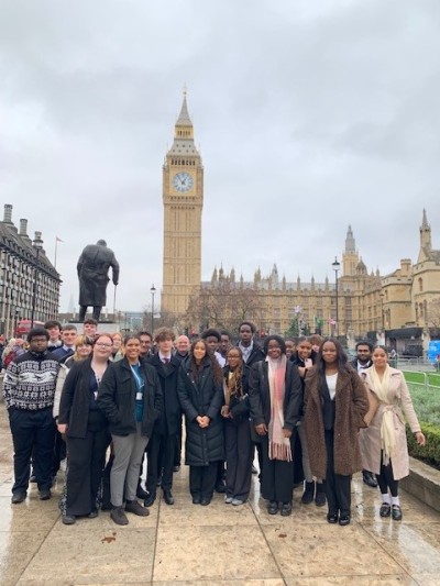 Students outside the Houses of Parliament