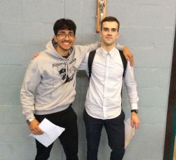 Two students with exam results