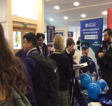 Students at careers fair