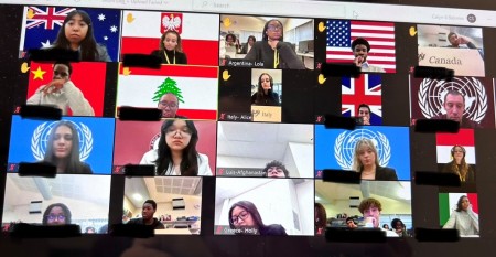 Students at the model UN virtual summit