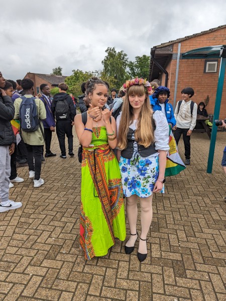 Students in national dress