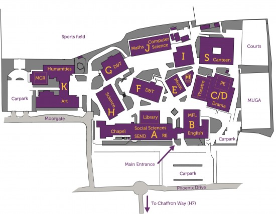 Site map of St Paul's Catholic School